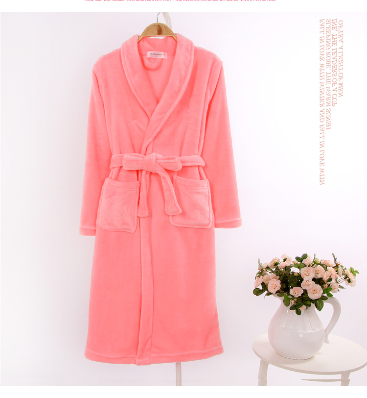 Mùa thu và mùa đông những người yêu thích flannel áo ngủ nam và nữ áo choàng tắm san hô lông cừu dày áo dài tay đồ ngủ dịch vụ nhà áo ngủ đẹp giá rẻ
