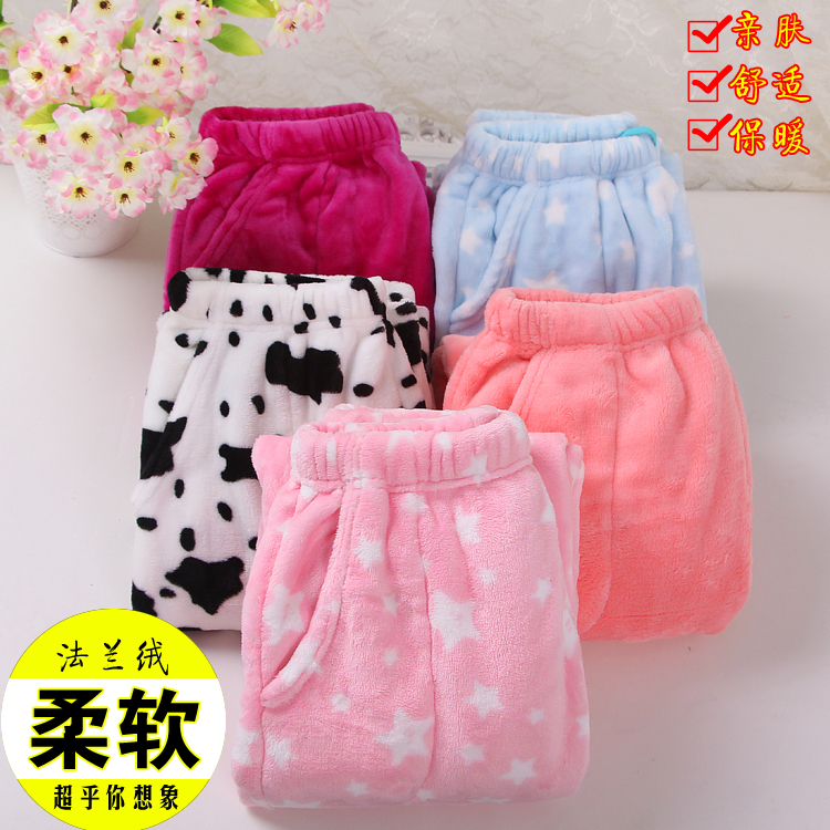 Flannel Coral Fleece Home Pants Unisex Sleep Pants Autumn and Winter Warm Loungewear New Thickened Pajamas Large Size Loose Fit