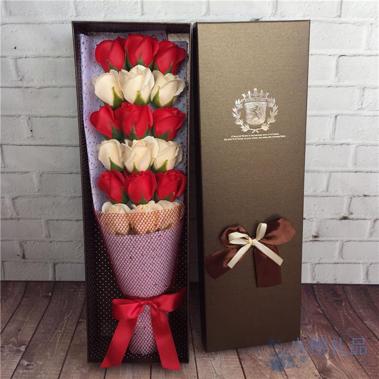 Tanabata Ngày Valentine Xà phòng Xà phòng Hoa hồng Mô phỏng Bó hoa Hộp quà tặng Gửi cho bạn gái Món quà sinh nhật sáng tạo - Hoa nhân tạo / Cây / Trái cây hoa giả trang trí