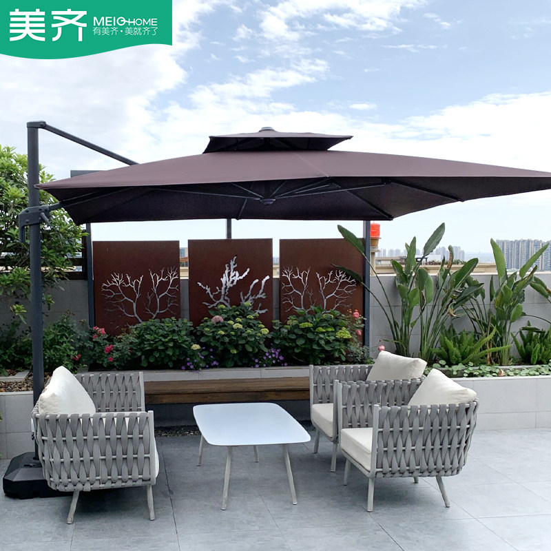 Outdoor beach umbrella Courtyard Umbrella Villa Terrace Garden Large Beach Umbrellas Rain-swing stall Commercial umbrella outdoor Rome umbrella