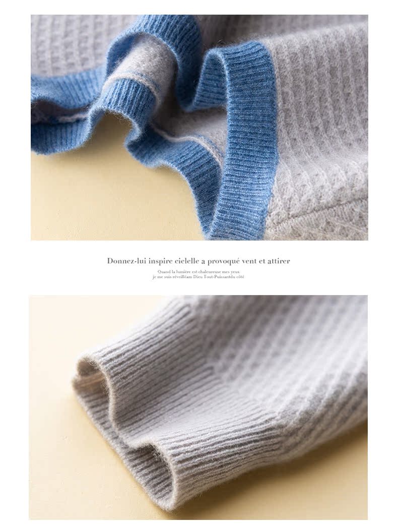 Biliani 2018 thu đông mới cổ tròn giản dị đầu thon 100% áo len cashmere nguyên chất - Áo len Cashmere bộ nỉ nam