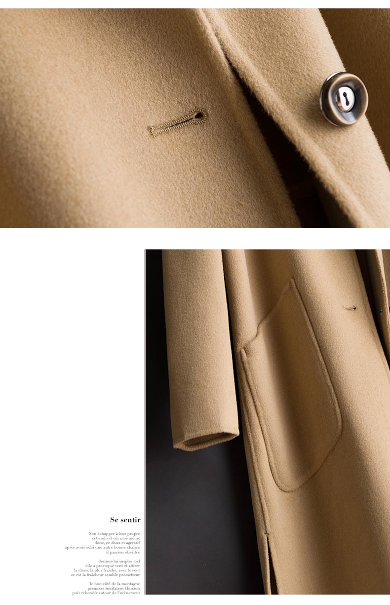 Áo dài nữ 2018 mới dài hình chữ A phiên bản Hàn Quốc của áo len lỏng không lông cashmere không lông mẫu áo khoác nữ đẹp 2021