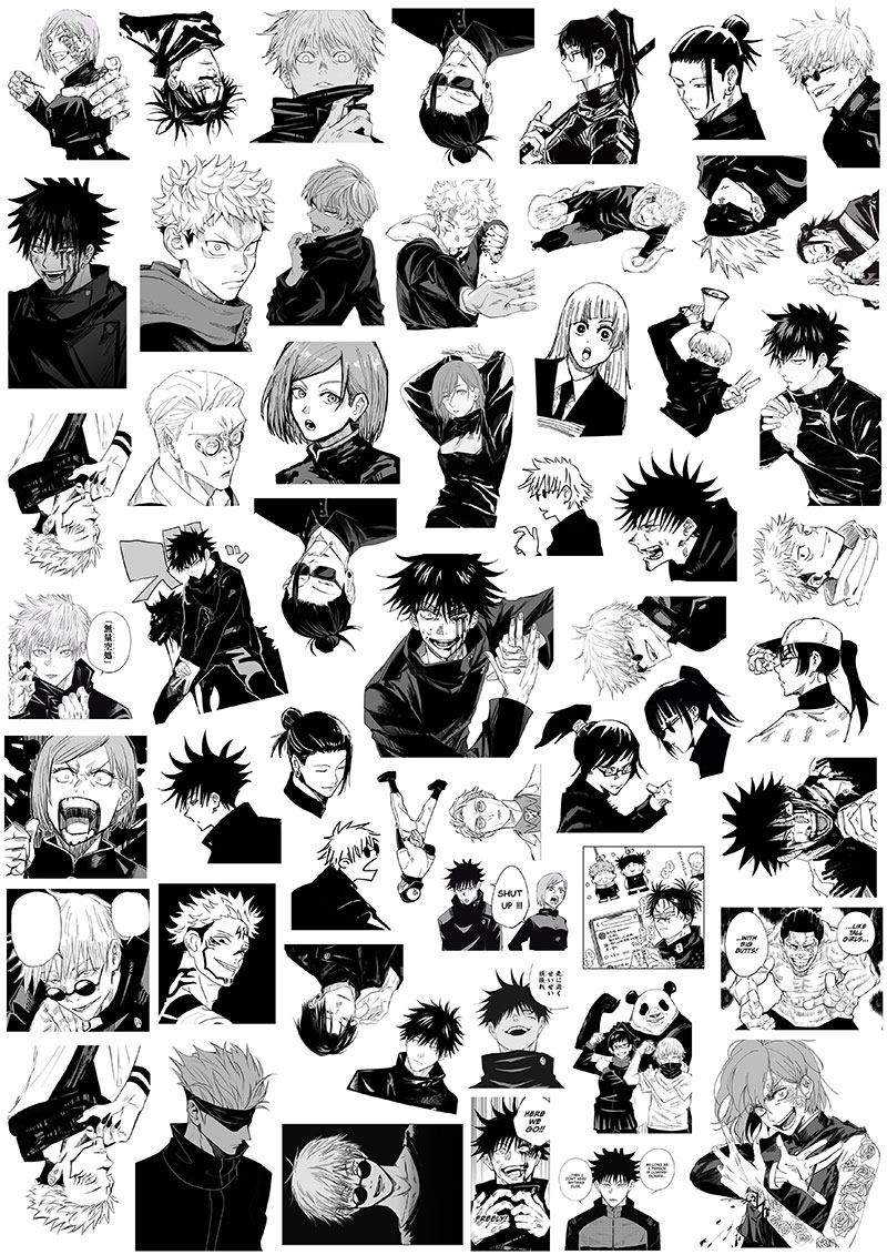 Black And White Spellwarm blood comic Spell return war 5t 5 Article 5 Realization Polygonum cuspidatum Leisurely kernel Huihui Hand account Mobile phone shell pencil-box black and white stick