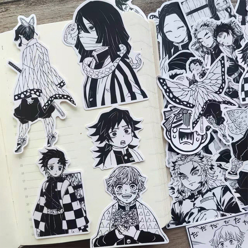 Hot Blood Comics Ghost's Edge Black and White Charcoal Cure of Beans My Wife And Comfort Butterfly Ninja Bill Sticker Material