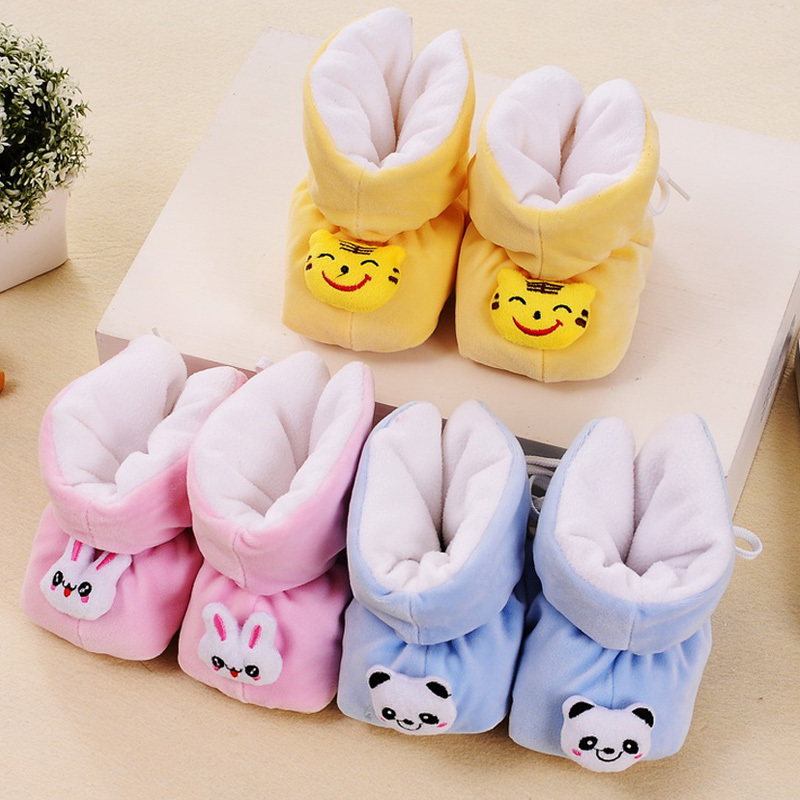 Newborn Thickened Step Front Shoe Foot Cover Early Birth Baby Protective Foot Cover Cartoon Autumn Winter Non-slip Male And Female Baby Feet Cover