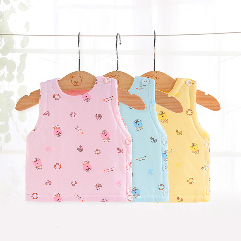Baby vest spring and autumn cotton thin newborn vest autumn and winter thick men's and women's knitted waistcoat