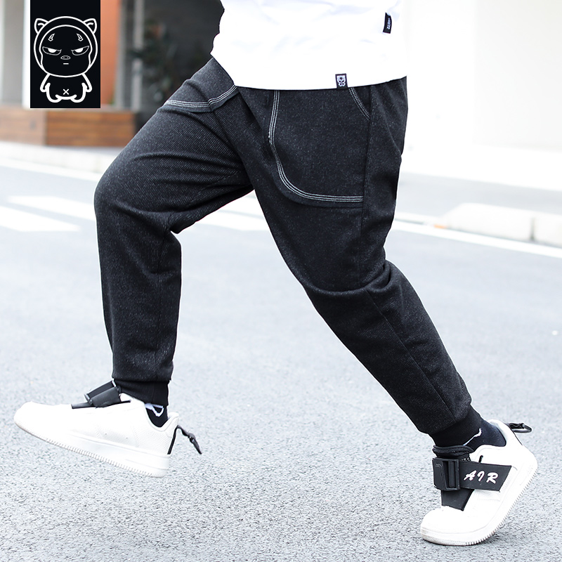 Ít lợn Tony cậu bé béo tăng chất béo quần mùa xuân và mùa thu mới 10-12-15 năm trẻ em cũ sweatpants quần âu