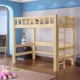 Trẻ em ngủ kết hợp và tủ bàn giường gỗ rắn giường loft giường bàn ký túc xá bunk giường đa chức năng Ảnh - Giường