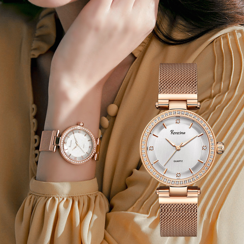 Song time Na minimalist Temperament Watches women's small crowdcast Extravagant Fashion Large Dial Steel Band Atmospheric Summer Lady Watches