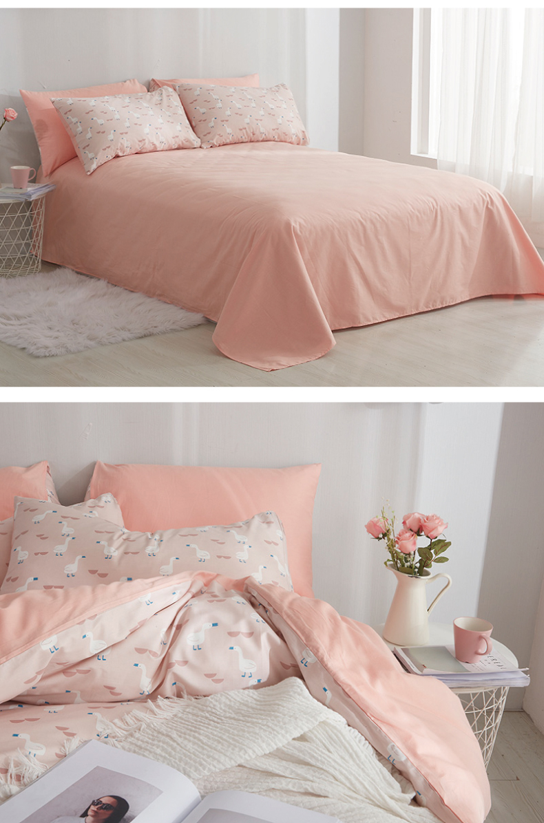 Nhỏ bông tươi denim bông ký túc xá ba mảnh 1,8 / 1,5m mục vụ lanh giường chăn Mikasa - Bộ đồ giường bốn mảnh bộ chăn ga gối everon