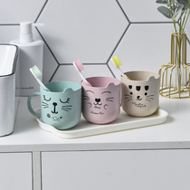 Childrens cartoon creative wheat straw mouthwash cup pp plastic wheat incense household insulated bakelite mouthwash feeding whole stack