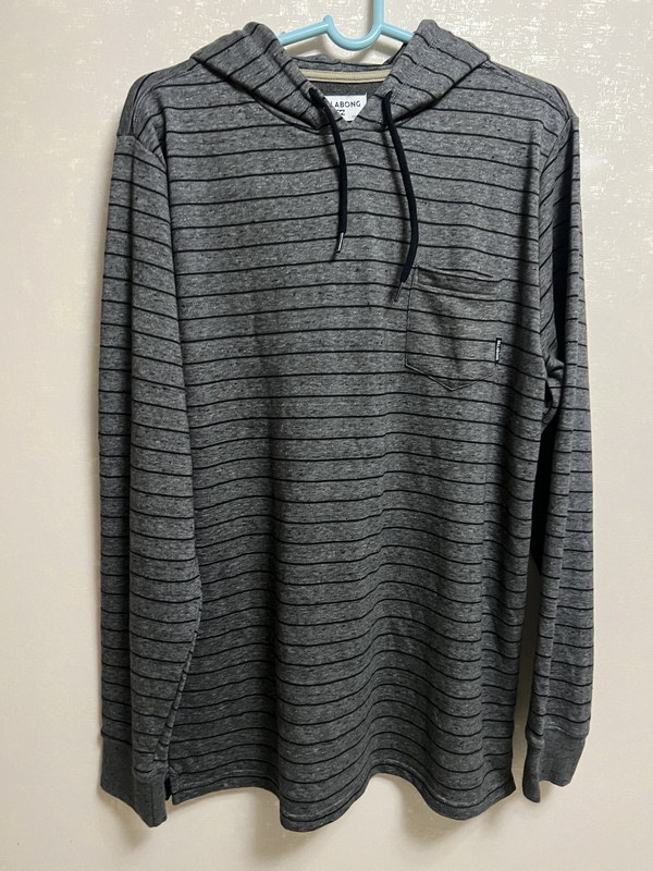 Australian Surf B Brand Men's Striped Hoodie Casual Loose Long-Sleeve Sweatshirt Plus Size Dark Gray Hoodie