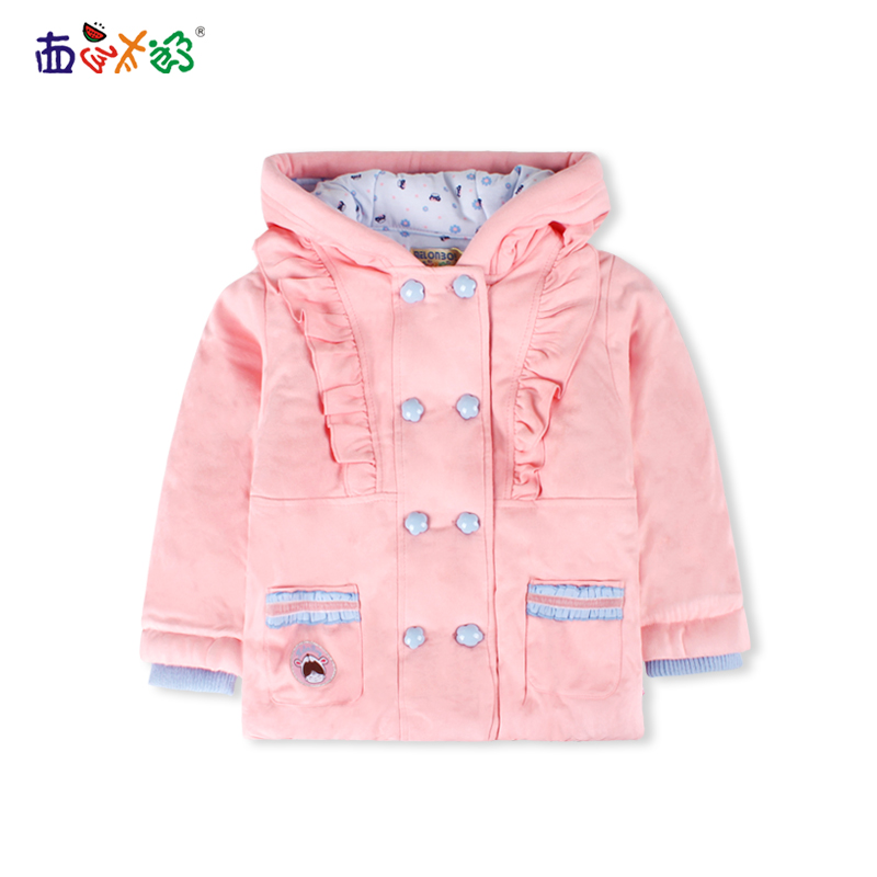 西瓜太郎女童棉服小孩的冬装夹棉衣服宝宝厚棉袄保暖外套童装韩版