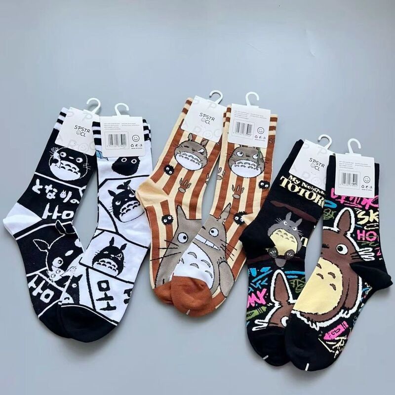 New Cartoon Anime Ab Style Miyazaki Series Totoro Mid-Calf Socks, Four-Season Personalized Cute Trendy Socks, Versatile New Cartoon Anime Ab Style Miyazaki Series Totoro Mid-Calf Socks, Four-Season Personalized Cute Trendy Socks, Versatile