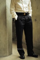 Remains Japan Imports French Hemp Elegant Summer High Waist Straight Drum Pair Plexigo Traditional Western Pants