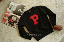 Remains Evergreen Vines Campus IVY Alphabet Sweater Thick Imported Wool Vintage Round Neckline Headsets Male And Female