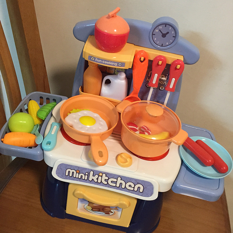 Children play house wine small kitchen toy set Baby 2 male and female children 3 years old simulation 6 cooking kitchenware cooking rice