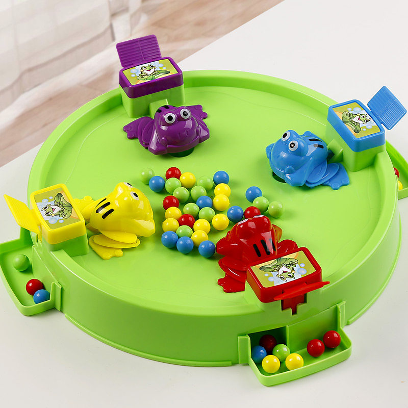 Shake sound with table game frog eating bean toy parent-child interaction focus bean ball game children puzzle boy
