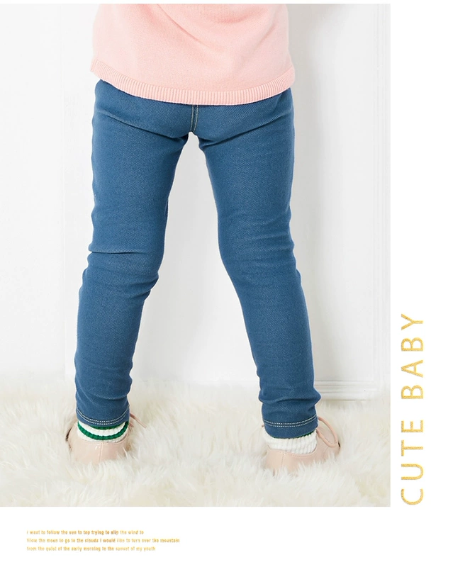 Mini Balla Balla Girls Jeans Baby Spring and Autumn Quần legging thun mùa xuân và quần cho bé quần bò đẹp cho bé