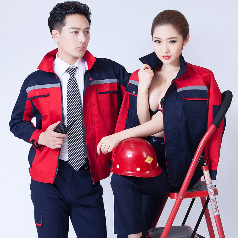 Long-sleeved overalls suit men's summer wear wear-resistant spring and autumn factory clothing summer jacket auto repair tooling labor insurance clothing customization