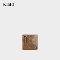 KIMO new niche design bag spring and summer fashion cowhide leather leather zipper mini coin bag small wallet