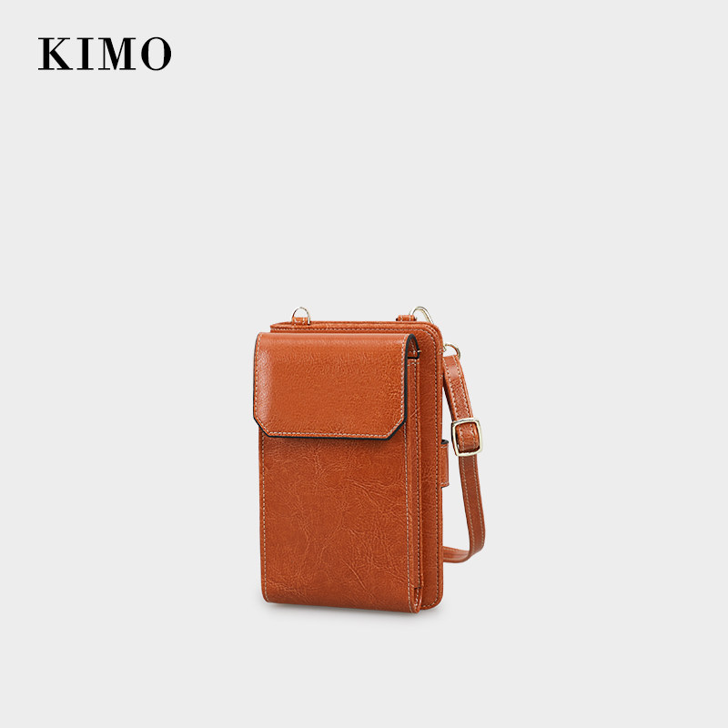 KIMO Small Crowddesign Bag Autumn Winter 2021 New Minimalist Tide Skew Satchels MULTIFUNCTION WALLET BULL LEATHER POUCH