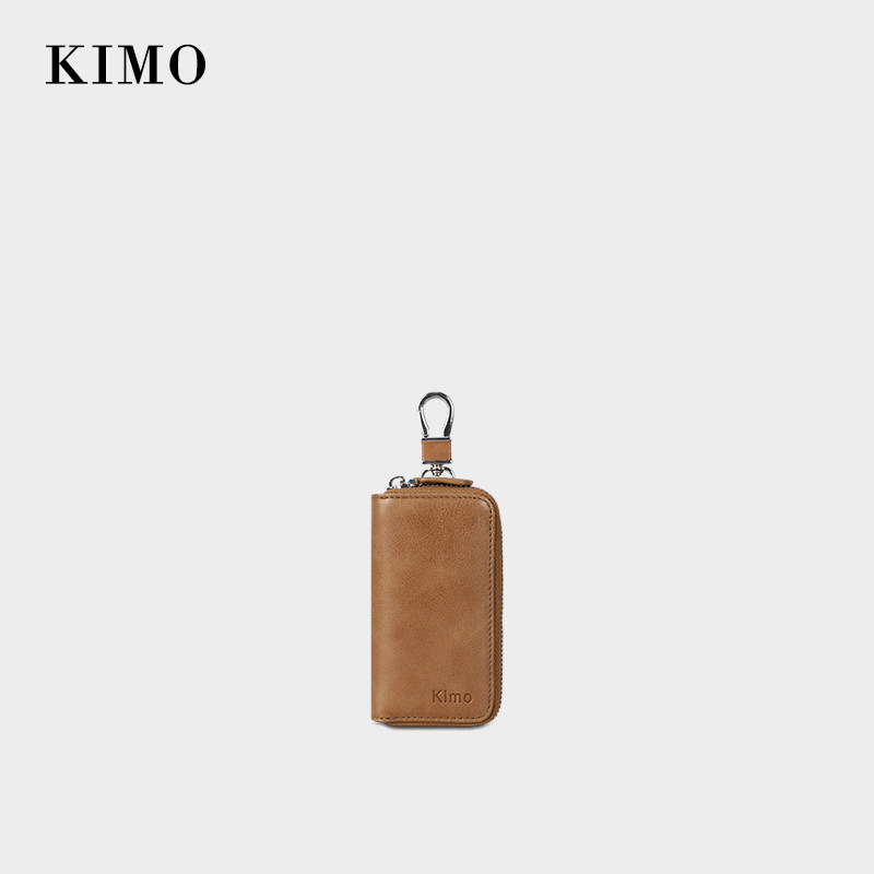 KIMO New Bull Leather Bracelet Key Bag Men's Waist Hanging Brief About Mini Genuine Leather Women Multifunction Lock Spoon Buckle
