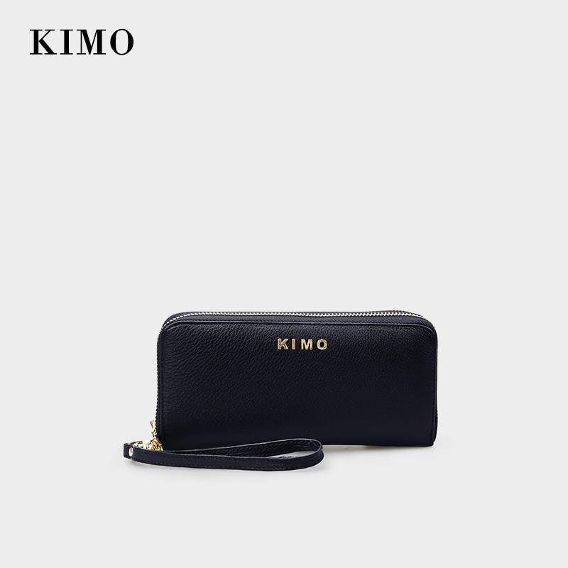 KIMO New Lady Wallet Genuine Leather and American Jane Yorklace Large Capacity Bull Leather Hand Grab Money Clip Leather Clip