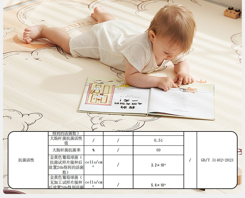 Развивающий коврик для ползания 欧孕婴儿爬爬垫折叠款加厚家用无毒无甲醛地垫儿童宝宝ixpe爬行垫