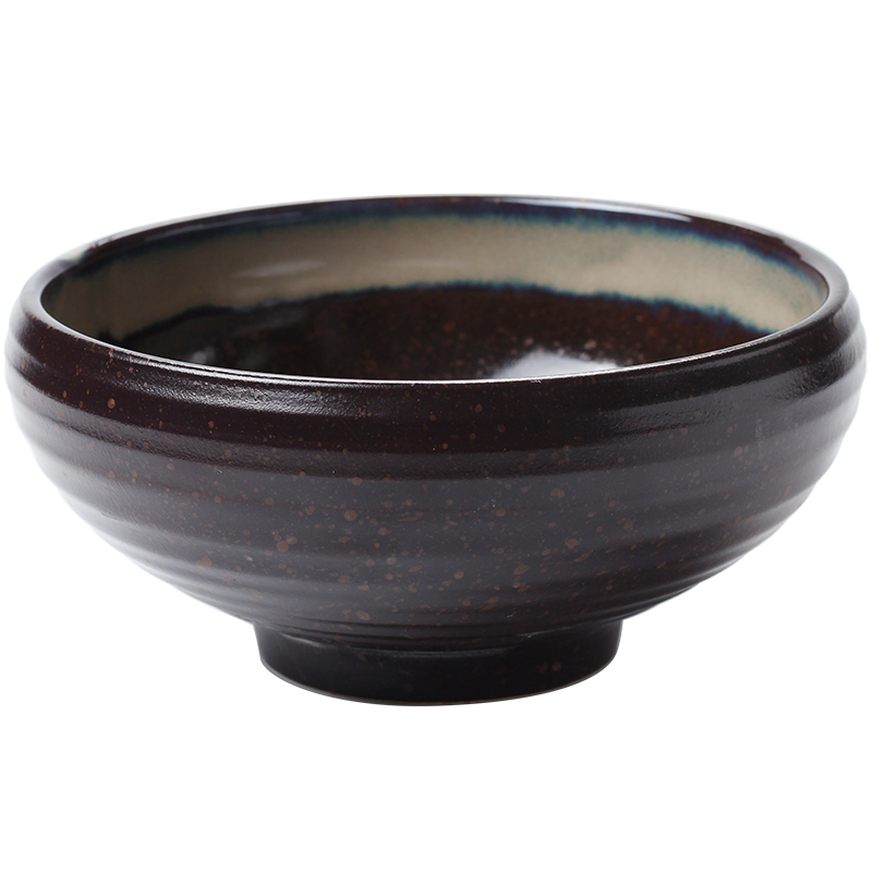 Creative coarse pottery vintage Japanese cuisine tableware ceramic bowl of rice bowl round bowl pull rainbow such as bowl of porridge bowl of salad bowl