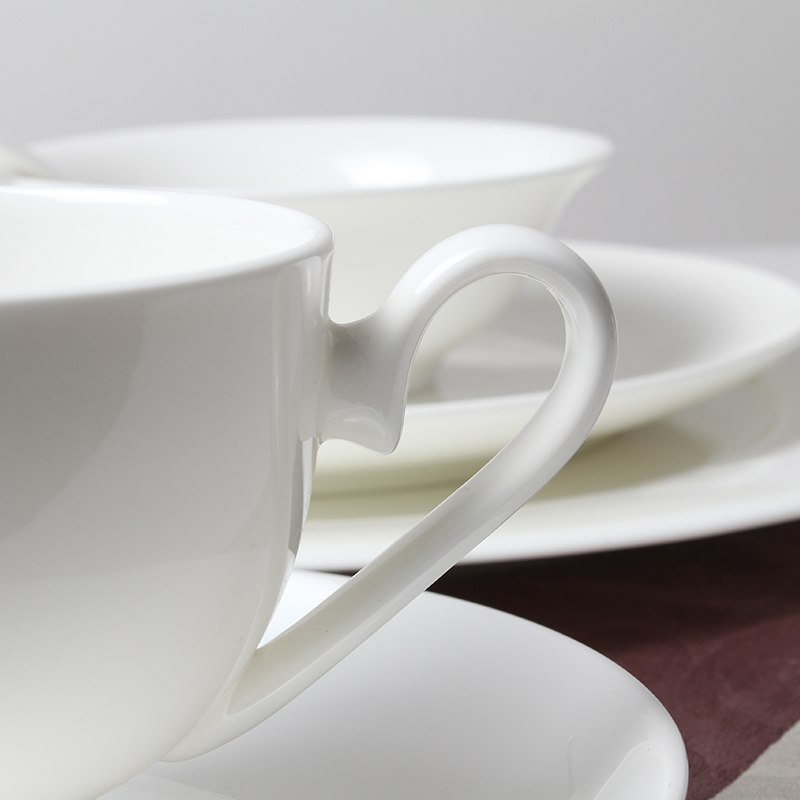 Pure white household hotels continental contracted ipads China coffee cups and saucers coffee cup cup coffee cup set