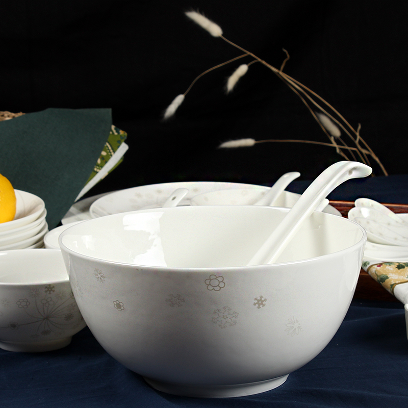 Tangshan 28/56 head ipads porcelain tableware suit ceramic dishes dishes suit household use chopsticks combination of Chinese style 4 people
