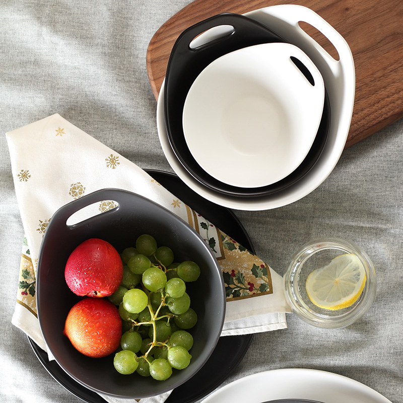 The Nordic idea, lovely irregular ceramic breakfast bowl bowl in hand household rainbow such as bowl of fruit salad bowl dessert bowl