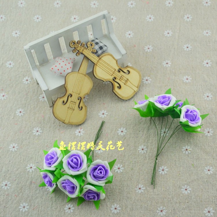 DIY bọt cuộn hoa hồng mô phỏng bọt hoa với lá hoa handmade vòng hoa trang trí với hoa 2,5cm - Hoa nhân tạo / Cây / Trái cây bình hoa giả đẹp để phòng khách