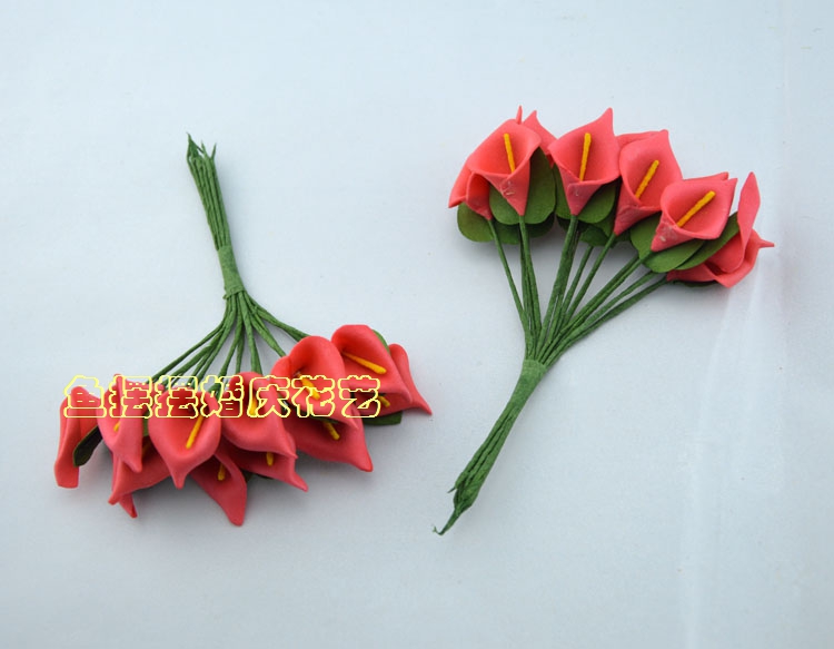 Tự làm bọt hoa trâm nhỏ calla lily cưới cưới bó hoa bó hoa nhân tạo vòng hoa chất liệu 12 / bó - Hoa nhân tạo / Cây / Trái cây cây giả trong nhà