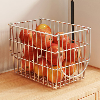 Fruit basket storage basket 304 stainless steel living room kitchen desktop fruit tray drain basket storage basket storage rack vegetable basket