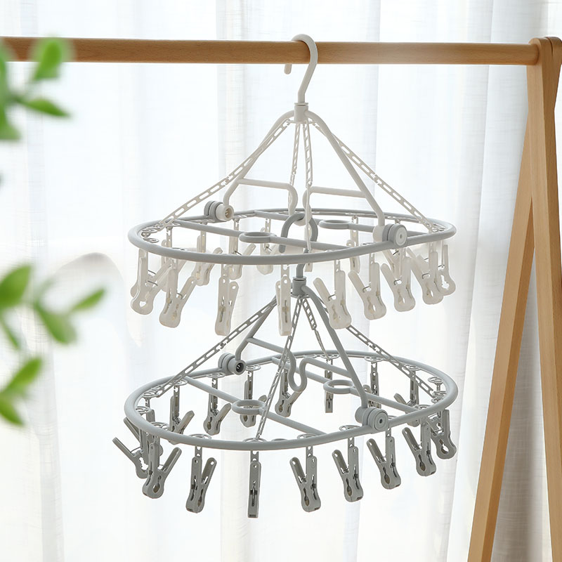 Drying socks cool clothes hanger multi-clip disc round underwear baby baby multi-functional drying artifact underwear clothespin