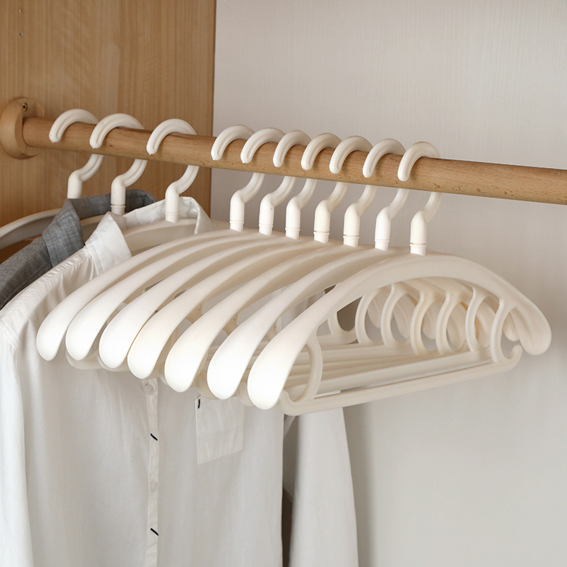 Rotating clothes hanger Home hanging clothes hooks thickened plus coarse and enlarged wide shoulder traceless suit harness plastic clothes hanger