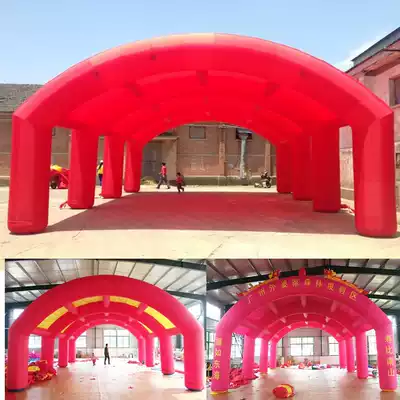 Outdoor large banquet greenhouse rural red and white wedding inflatable tent wedding wedding wedding Mobile