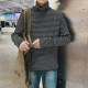 Hàn Quốc ulzzang nam và nữ lỏng lẻo cổ cao sọc sọc áo sơ mi Harajuku bf gió sinh viên cặp đôi áo thun dài tay hoang dã quần jean nam