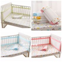 Customized summer cotton non-fluorescent agent crib childrens extra bed guardrail 3D mesh breathable sandwich bed