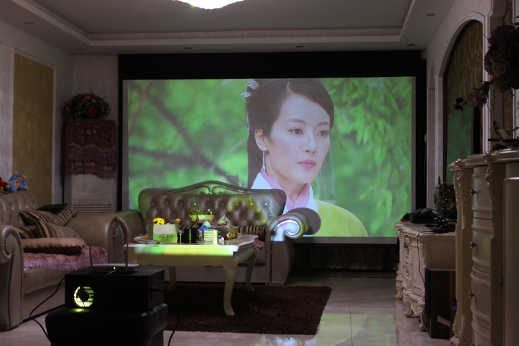 Tự động tám thế hệ gam màu câm cao độ phân giải thật 1920 × 1080P Máy chiếu LED gia đình HD ngoài trục - Máy chiếu