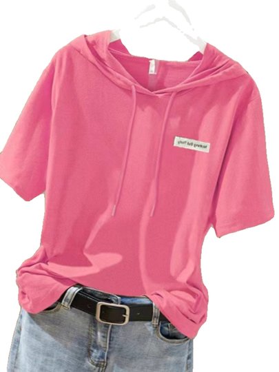 奥特莱斯大牌外贸撤柜清仓捡漏纯棉短袖t恤女夏宽松百搭连帽卫衣