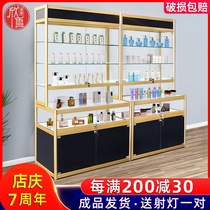 Cosmetics cabinet Beauty salon product jewelry counter Jewelry display cabinet Glass container Transparent commercial display cabinet