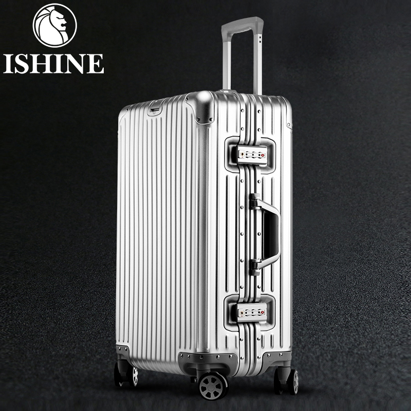 All-Aluminum Magnesium Alloy Trolley Suitcase with Universal Wheels, Unisex 24-Inch Password Boarding Suitcase, Business Travel Suitcase All-Aluminum Magnesium Alloy Trolley Suitcase with Universal Wheels, Unisex 24-Inch Password Boarding Suitcase, Business Travel Suitcase