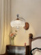 Italian Minimalist Resin Wall Lamp Modern Simple Bedroom Bedside Lamp Retro Wood Grain Color Metal Living Room Decorative Lighting
