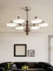 2025 New Model Living Room Chandelier in Vintage Style, Walnut Wood Color, Main Light for Hall, Retro High-End Feel, Dining Room and Bedroom Chandelier