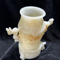 New product Xiu jade auspicious ancient jade old jade craft jade ornaments for home appreciation jade stone carvings put jade pieces into the pot