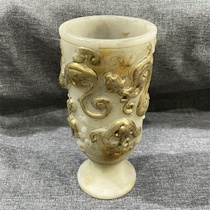 Hot selling jade crafts classical jade carvings jade ornaments high ancient jade old jade old collection jade old jade biscuits wine glasses