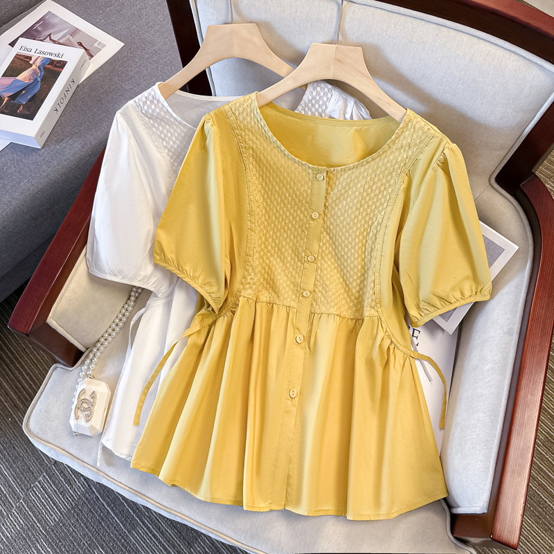 Maternity Tops for Petite Women (150cm), Fashionable Loose-Fitting Short-Sleeved Summer Shirts for Late Pregnancy
